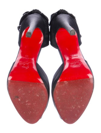 Christian Louboutin Satin Bow Accents D'Orsay Pumps