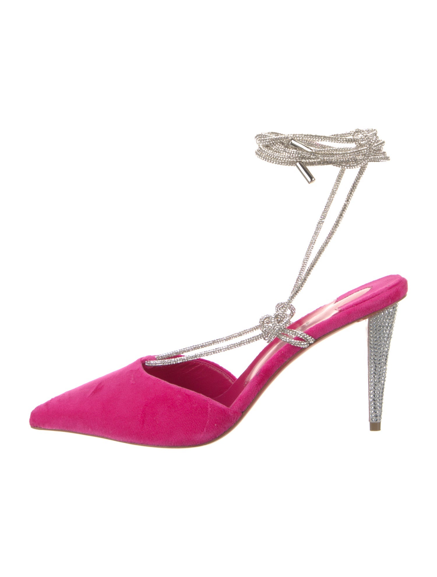 Christian Louboutin Velvet Crystal Embellishments Slingback Pumps