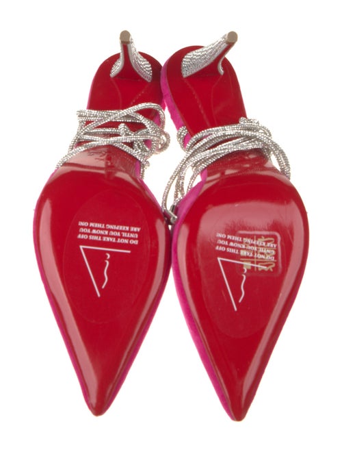 Christian Louboutin Velvet Crystal Embellishments Slingback Pumps