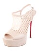 Christian Louboutin Leather Mesh Accents Slingback Pumps