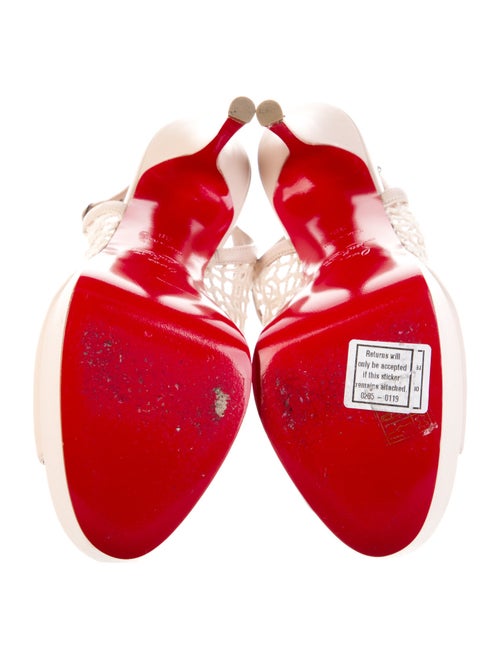 Christian Louboutin Leather Mesh Accents Slingback Pumps