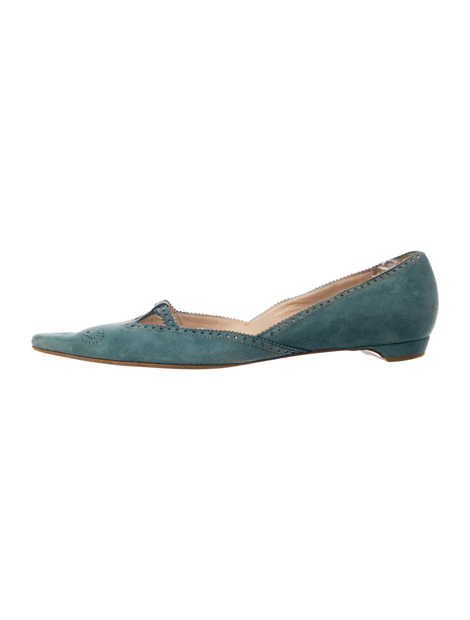 Christian Louboutin Suede Cutout Accent D'Orsay Flats