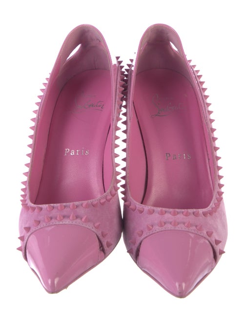 Christian Louboutin Spike Accents Suede Pumps