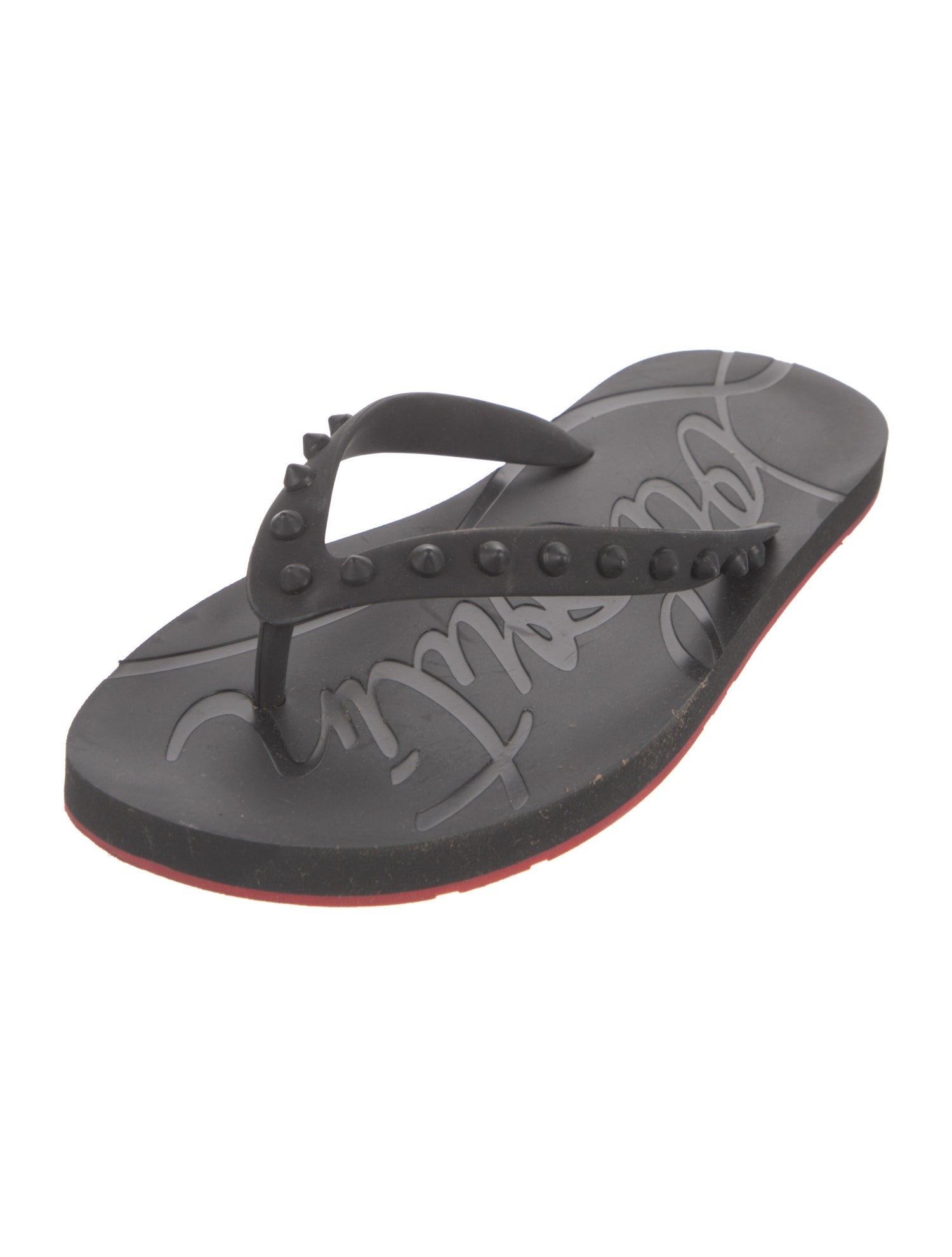 Christian Louboutin Rubber Studded Accents Slides