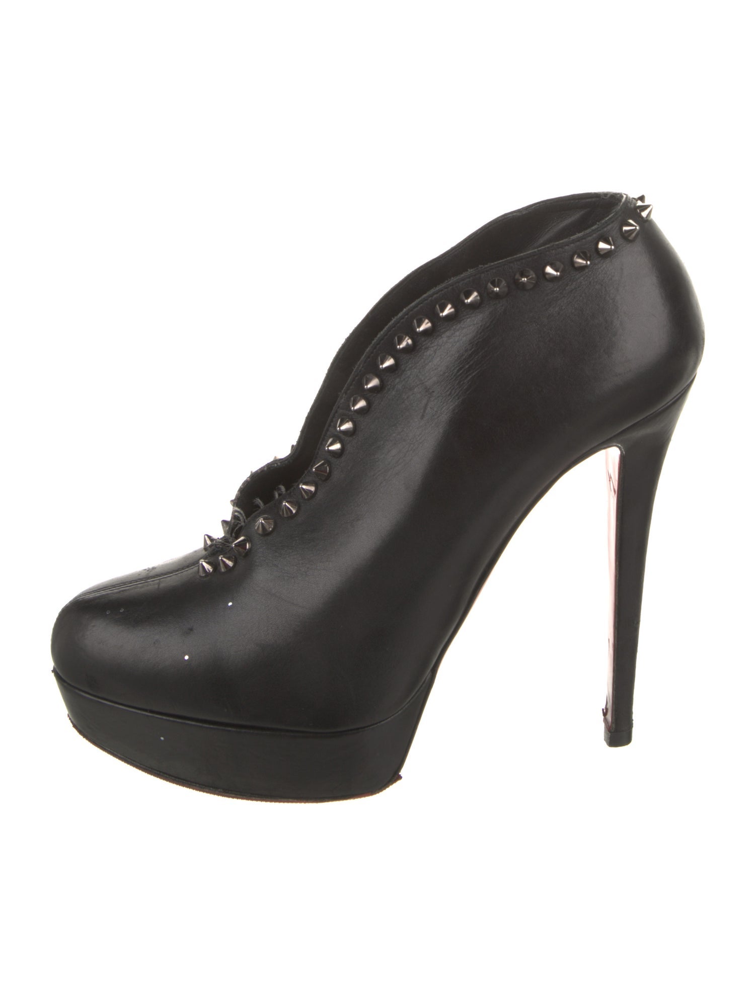 Christian Louboutin Spike Accents Leather Pumps