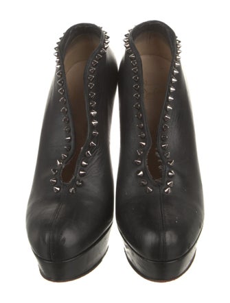 Christian Louboutin Spike Accents Leather Pumps