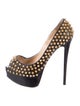 Christian Louboutin Leather Cutout Accent Pumps