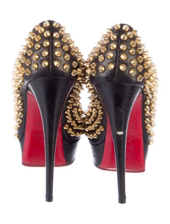 Christian Louboutin Leather Cutout Accent Pumps
