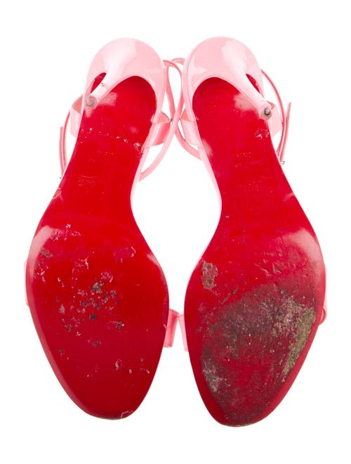 Christian Louboutin Patent Leather Leather Trim Embellishment Sandals
