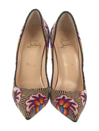 Christian Louboutin Printed Beaded Accents Pumps