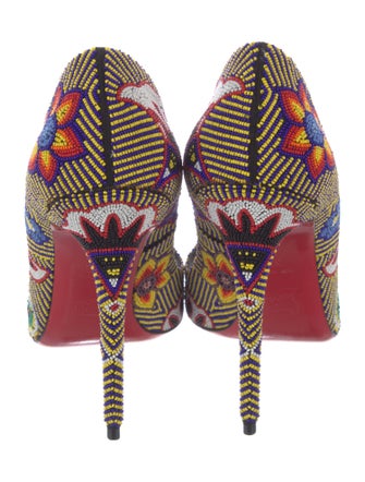 Christian Louboutin Printed Beaded Accents Pumps