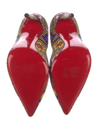 Christian Louboutin Printed Beaded Accents Pumps