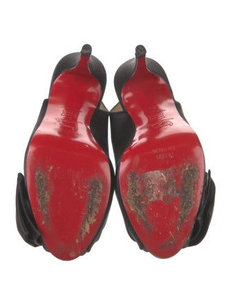 Christian Louboutin Vendome Nodo 120 Satin Slingback Pumps