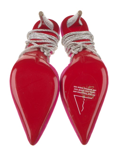 Christian Louboutin Velvet Crystal Embellishments Slingback Pumps