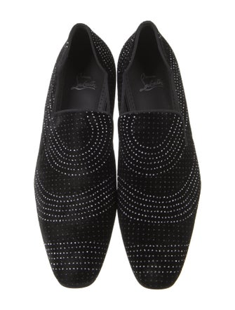 Christian Louboutin Velvet Crystal Embellishments Loafers