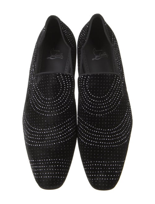 Christian Louboutin Velvet Crystal Embellishments Loafers