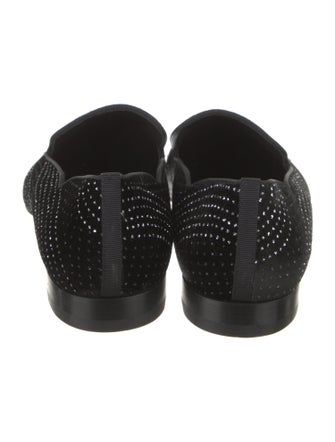 Christian Louboutin Velvet Crystal Embellishments Loafers