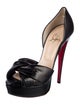 Christian Louboutin Leather Pleated Accents D'Orsay Pumps