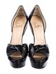 Christian Louboutin Leather Pleated Accents D'Orsay Pumps