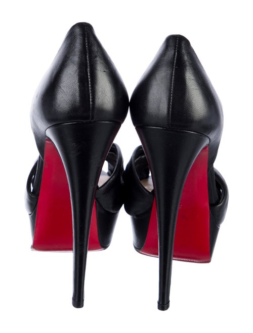 Christian Louboutin Leather Pleated Accents D'Orsay Pumps