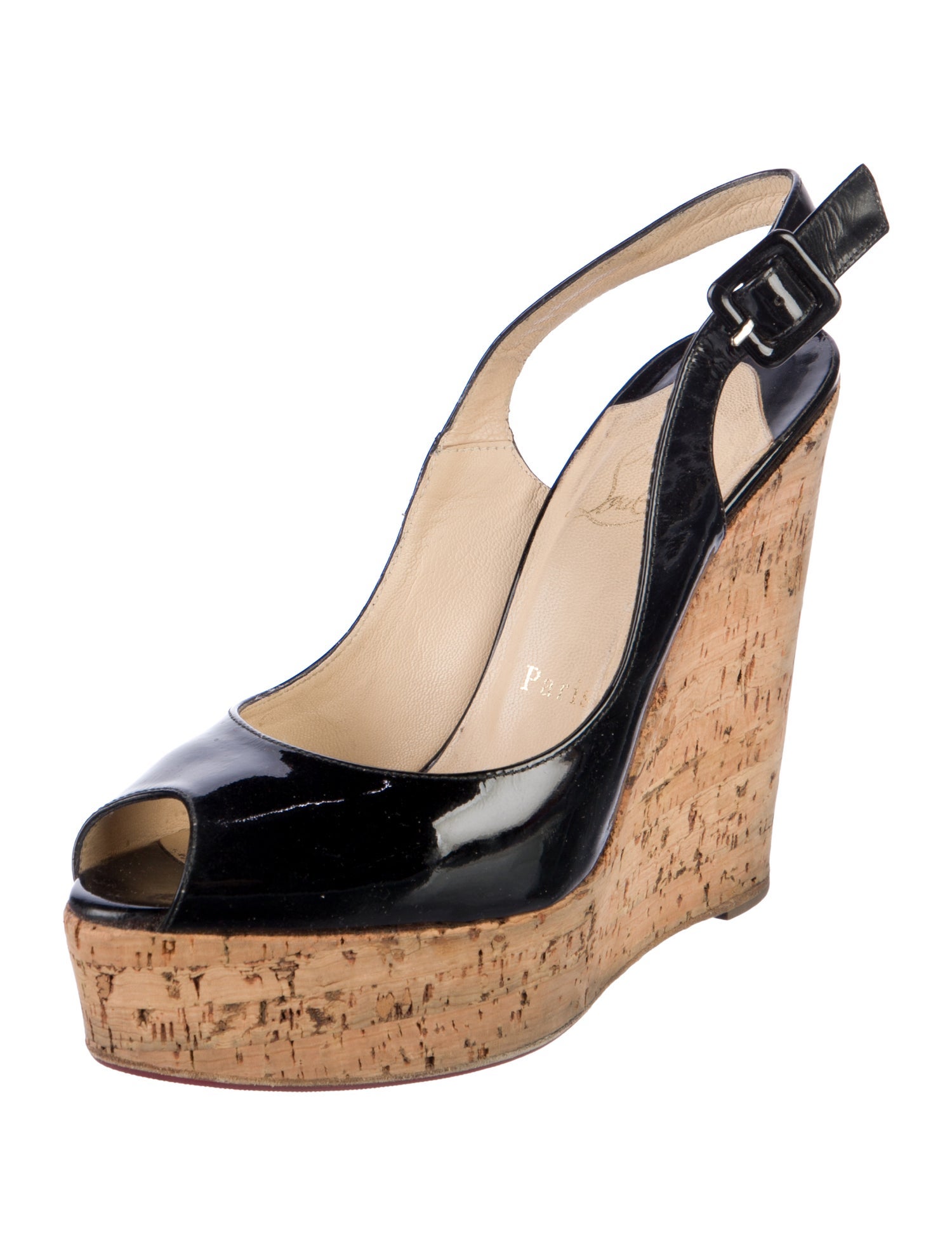 Christian Louboutin Patent Leather Slingback Sandals