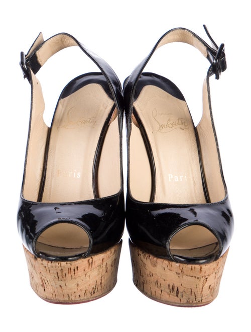 Christian Louboutin Patent Leather Slingback Sandals