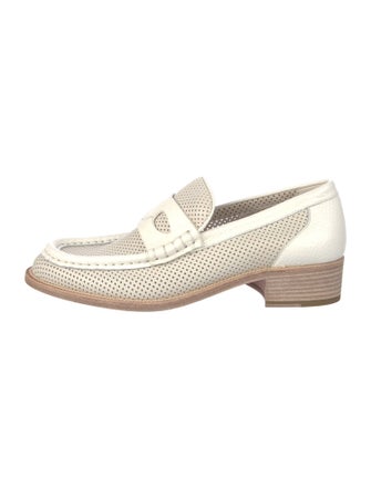 Christian Louboutin Leather Lasercut Accents Loafers