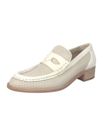 Christian Louboutin Leather Lasercut Accents Loafers