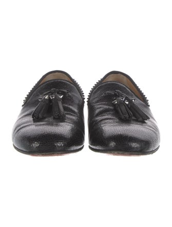 Christian Louboutin Patent Leather Studded Accents Loafers