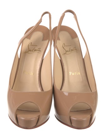 Christian Louboutin Patent Leather Slingback Sandals