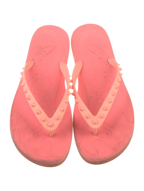 Christian Louboutin Spike Accents Rubber Flip Flops
