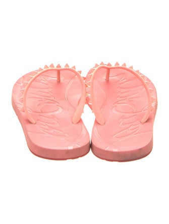 Christian Louboutin Spike Accents Rubber Flip Flops