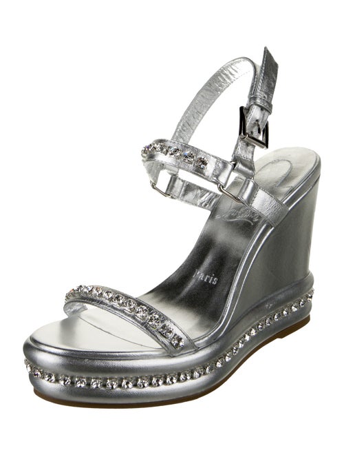 Christian Louboutin Leather Crystal Embellishments Sandals