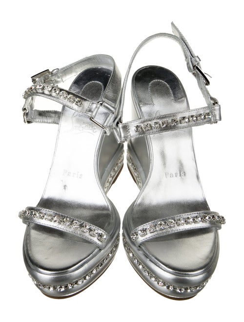 Christian Louboutin Leather Crystal Embellishments Sandals