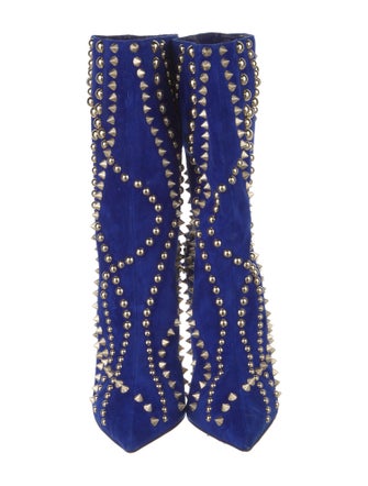 Christian Louboutin Suede Patterned Boots