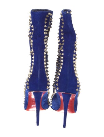 Christian Louboutin Suede Patterned Boots