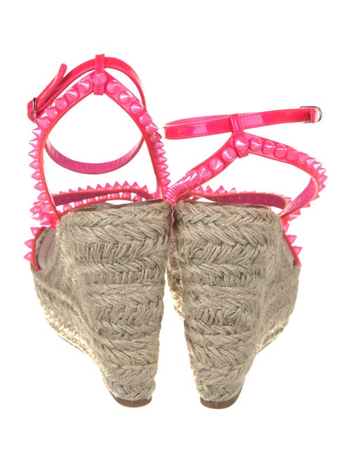 Christian Louboutin Patent Leather Studded Accents Espadrilles