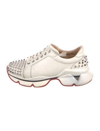 Christian Louboutin Spike Accents Leather Sneakers