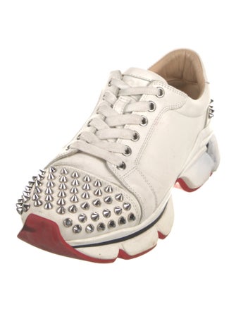 Christian Louboutin Spike Accents Leather Sneakers
