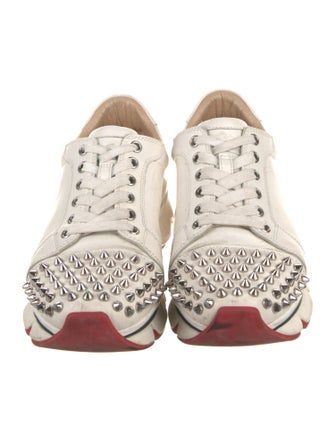Christian Louboutin Spike Accents Leather Sneakers