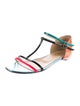 Christian Louboutin Snakeskin Animal Print T-Strap Sandals