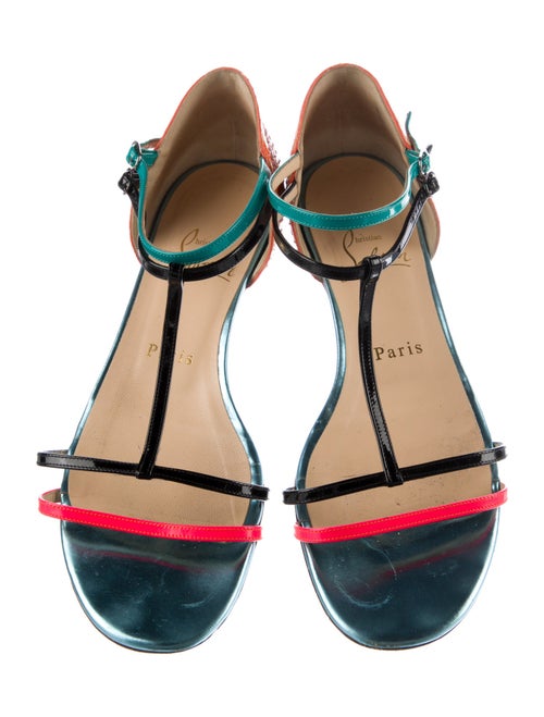 Christian Louboutin Snakeskin Animal Print T-Strap Sandals
