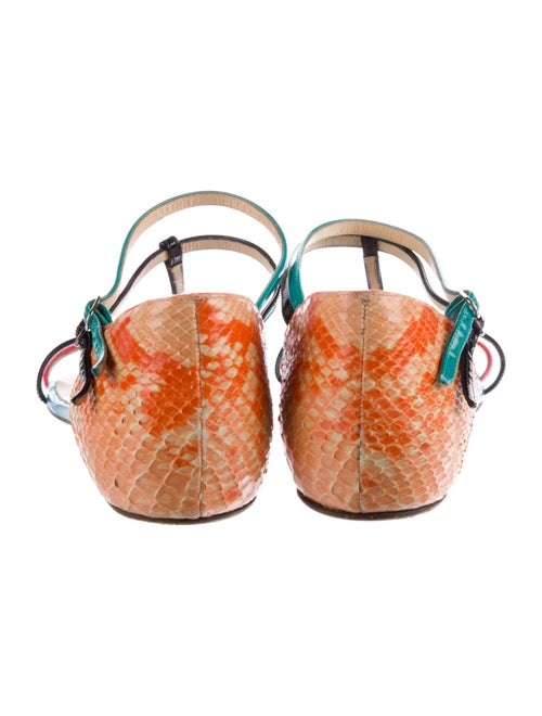 Christian Louboutin Snakeskin Animal Print T-Strap Sandals