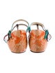 Christian Louboutin Snakeskin Animal Print T-Strap Sandals