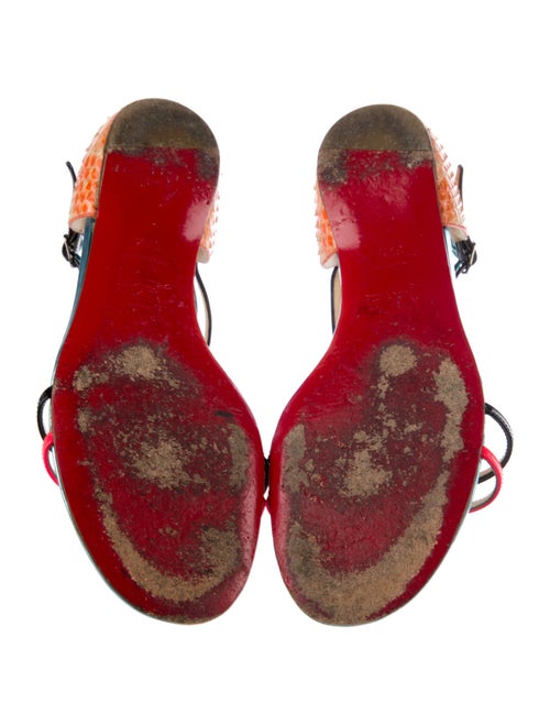 Christian Louboutin Snakeskin Animal Print T-Strap Sandals
