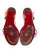 Christian Louboutin Snakeskin Animal Print T-Strap Sandals