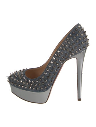 Christian Louboutin Bianca Spikes 140 Denim Pumps