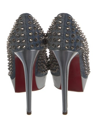 Christian Louboutin Bianca Spikes 140 Denim Pumps