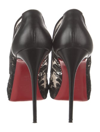 Christian Louboutin Mesh Embroidered Accent Pumps