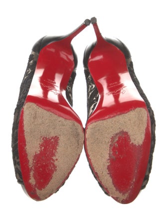 Christian Louboutin Mesh Embroidered Accent Pumps